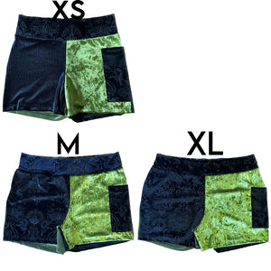 velvet pocket shorts