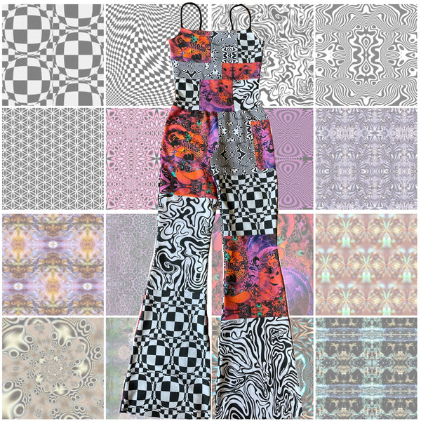 custom fabric flare jumpsuit- MTO